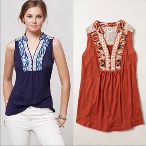 Anthropologie Akemi + Kin Embroidered Evie Top